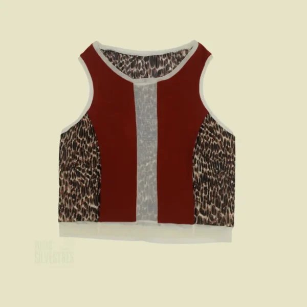 Crop Top Animal Print Beige