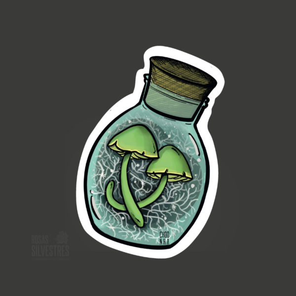 Sticker del imaginario: Hongo en botella